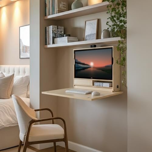 ARROWSTONE Wall-Mounted Desk - 3in1 Desk with Storage, Space-Saving Design