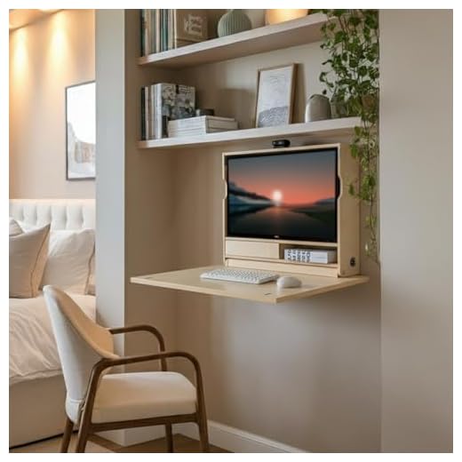 Wall-Mounted Desk with Foldable Features