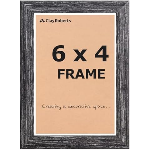 Clay Roberts Photo Frame, 6 x 4, Charcoal, Freestanding and Wall Mountable, 6x4 Picture Frame' (Charcoal) Cover