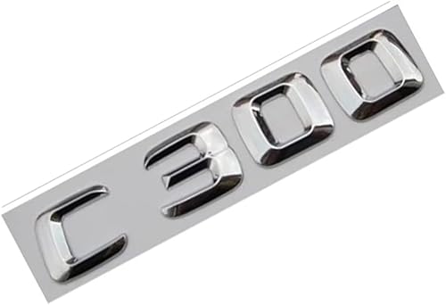 Emblemas cromados de letras de maletero para Benz C300 Emblema Pegatina