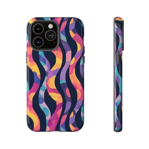 Coque multicolore iPhone 14 Pro Max vagues abstraites au quotidien