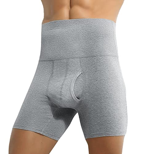 Boxer Shorts Men's High Waist Tummy Control Underwear Soft Comfor...