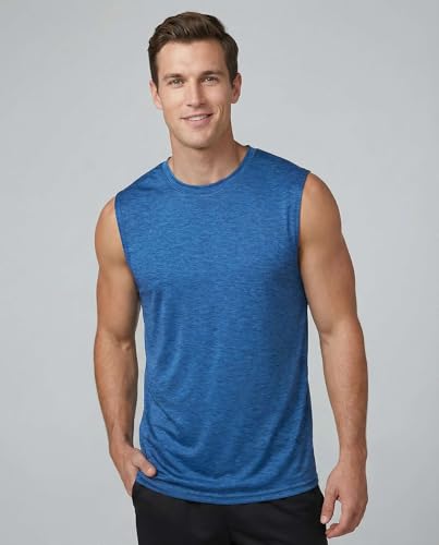 Image of Real Essentials 3 & 5 Pack: Men's Dry-Fit Active Athletic Tech Tank Top - Regular and Big & Tall Sizes (S-5XLT)