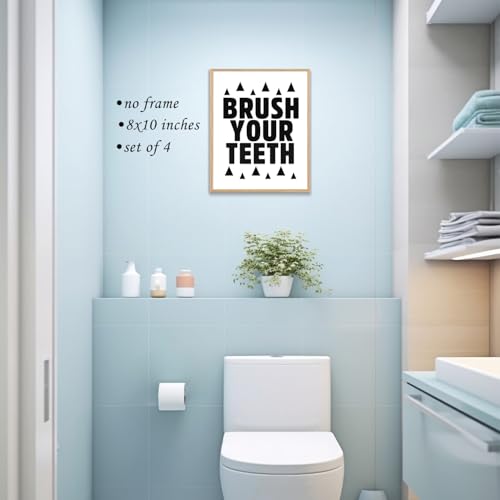 Image of Boat Wades Black Kids Bathroom Decor Wall Art Unframed,Girl Bathroom Decor 8x10 Inches Set Of 4,Black Kid Toilet Posters Prints Pictures