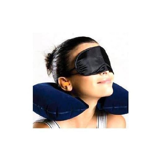 Genesi Team® GS cuscino da viaggio + mascherina occhi kit riposo gonfiabile relax 3 in 1