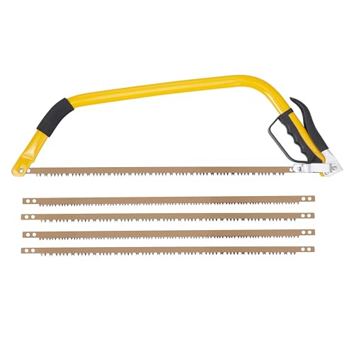24 Heavy Duty Bow Saw With 6 Blades for Wood Cutting