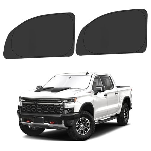 ULROLIT Front Side Window Sun Shade for 2019-2025 Chevy Silverado 1500, Double Cab Crew Cab 4Door, Foldable Window Sunshade Sun Visor Protector, Side Window Shades Sun Shield Blocks UV Rays, Pack of 2