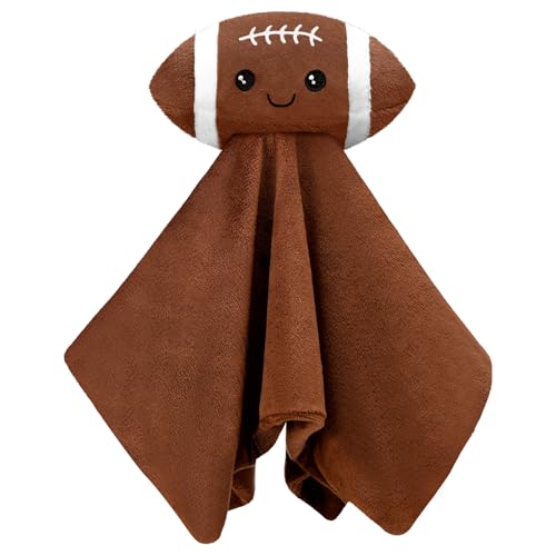Image of Fanfanwin 15 Inches Cute Football Security Blanket Football Baby Stuff Lovely Plush Sleeping Snuggle Gifts Sport Nursery Baby Shower Decor for Newborn Toddler Stuffed Snuggle