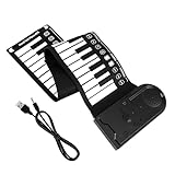 Parliky Piano Electrónico Plegable de Teclas con Volumen Teclado de Portátil para Instrumento Musical Educativo con Ritmos y