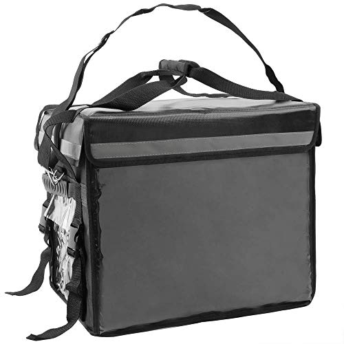 CityBAG - Bolsa isotérmica para Entrega de Pedidos de Comida en Moto y Bicicleta Negra 44 x 34 x 39 cm.