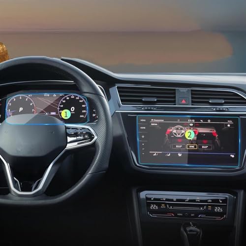 Protection d'écran Tiguan 2023 en verre trempé anti-rayures pour volant bleu