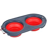 Einfach zu reinigen: Die Hundeschüssel sind aus Lebensmittelqualität und BPA-freiem Silikon hergestellt.100% umweltfreundlich.Der Fall besteht aus hochwertigem flexiblen Silikon.Spülmaschinenfest.
