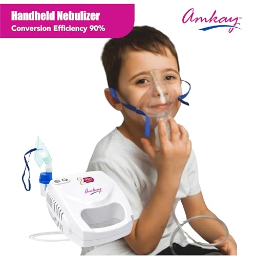 Image of AMKAY Portable Compressor Nebulizer Machine for Adults & Kids | Compact, Lightweight, Low Noise, High Efficiency | with 2 Year Replacement Warranty