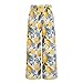 ZWPINITUP Lemon Blue Flower Women's Elastic High Waist 3D Print Pants Gift Palazzo Wide Leg Lounge Pants Travel for Mother Day