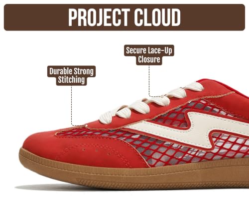 Image of Project Cloud Non-Slip Fashion Sneakers for Women, Lace-Up Shoes | Memory Foam Insole Trendy Womens Footwear - Comfortable Casual Womens Sneakers - Stylish Shoes Women Breathable Footwear