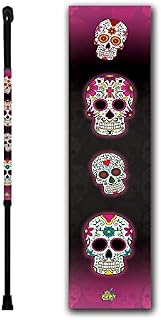 Walking Cane Offset Handle Adjustable Aluminum Day of The Dead Sugar Skulls Men or Women