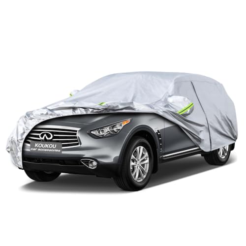 Image of Koukou SUV Car Cover Custom Fit Infiniti FX35 FX37 FX45 FX50 from 2003 to 2025, Waterproof All Weather for Automobiles, Sun Rain Dust Snow Protection. (from US Warehouse, Arrive Within 3-7 Days)
