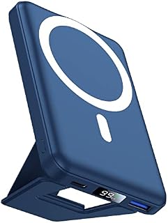AOGUERBE Bezprzewodowy powerbank, 10 000 mAh, składany magnetyczny powerbank Mini PD 22,5 W, szybkie ładowanie z wyświetlaczem LED, zestaw akumulatorów, kompatybilny z MagSafe do iPhone 15/14/13/12