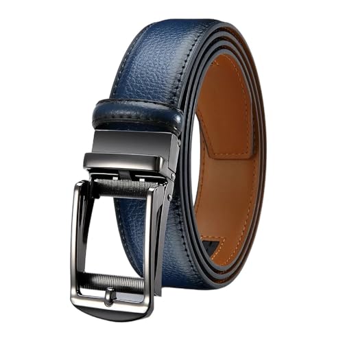 Men's Metal Automatic Buckle Belt, 3.8Cm Unisex Reversible Belt 40Cx31wyt-Bl 150cm