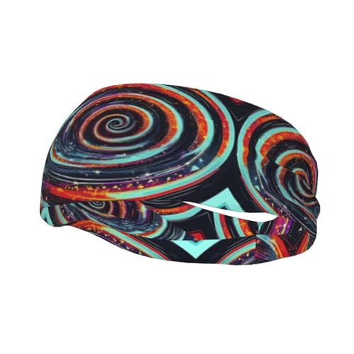 Space Spiral Cosmic The Sports Cinta para el pelo para correr, ciclismo, baloncesto, fitness, entrenamiento, elástico, unisex