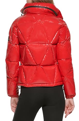 Karl Lagerfeld Paris Women's Glossy Rain Wear Short Puffer4