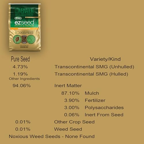 Image of Scotts EZ Seed Patch & Repair Bermudagrass, 20 lbs. | Combination Mulch, Bermudagrass Seed and Fertilizer for Repairing Bare Spots, Lawn Patch Repair, Covers Up To 445 Sq. Ft.