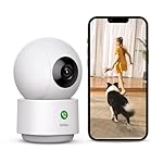 AOSU 2K Security Camera Indoor, Baby Monitor Pet Camera 360-Degree for Home Security with 2.4 GHz Wi-Fi Router, One-Touch Call, Smart Motion Tracking, IR Night Vision, Compatible with Alexa