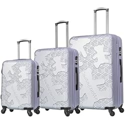 Maletas Lulu Lulu Castagnette ll-t521 - Juego de 3 maletas con ruedas, plateado, Juego de 3 maletas