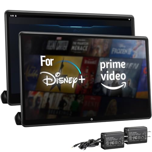 15.6 Inch 4K Android 11.0 Multifunction Car TV Back Seat, 5G WiFi Headrest Monitor Tablet Touch Screen 1080P Bluetooth/USB/SD/HDMI in+Out/FM/Mirror Link/Airplay Video Player (2Ram 32Rom(2Monitors))