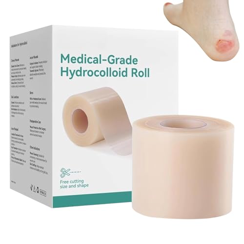 Tiritas hidrocoloides cortables, W 5 cm L 5 m, impermeable, para heridas leves por exudación, ampollas, acné, cuidado de heridas