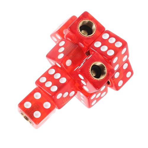 CHILDWEET 10 Piezas Tapas Válvula Neumático Estilo Dados Rojas Polvo y Fugas para Coche Moto Bicicleta Camión