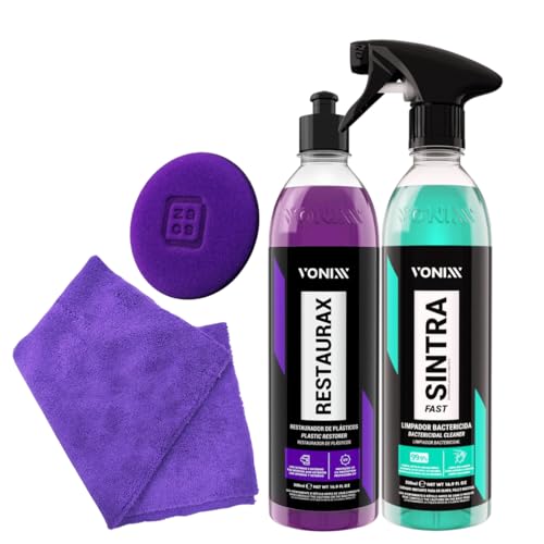 Kit Para Limpeza e Revitalização de Plasticos Externos Sintra Fast Limpador Bactericida para Plástic
