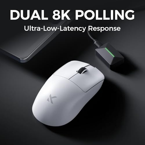 Image of MCHOSE L7 Ultra Plus Wireless Gaming Mouse, PAW3950 42K Sensor, 500mAh, Wireless /Wired Dual 8K Polling, 46g Ultra-Light Weight, 2.4GHz RF /BT /Wired Tri-Mode Connection - Black