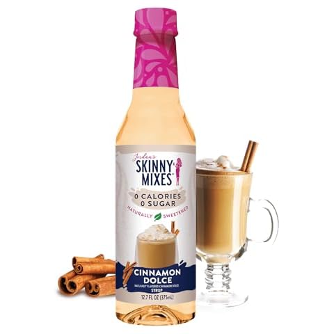 Jordan's Skinny Syrups Sugar Free Syrup, Cinnamon Dolce Syrup, 12.6 oz, Zero Sugar and Zero Calorie Flavoring for Coffee, Protein Shake, Cocktail or Mocktail Drinks and More, Naturally Sweetened Line Cover