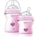 Chicco NaturalFit Colorific Bottle 2-Pack 0m+ Slow Flow, Pink