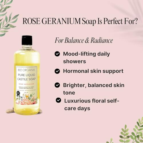 Image of Rose Geranium Liquid Castile Soap 300ml Geranium