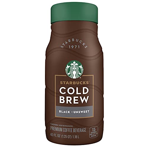 Starbucks Cold Brew Coffee, Black Unsweetened, 40 Fl Oz Bottle - Colombian Blend