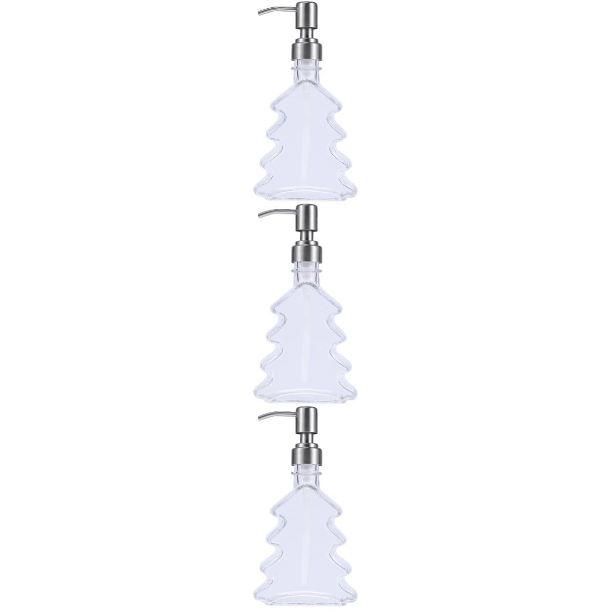 Gatuida 3 Stück Baumförmige Lotionflasche 250ml aus Glas und Edelstahl