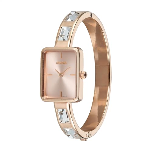 Image of Sonata Aura 2.0 Quartz Pink Dial Rose Gold Stainless Steel Strap Analog Watch for Women - 87096WM01W