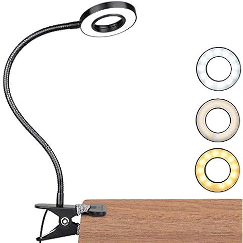 DIWUJI LED Clip Desk Lamp with Dimming Cover