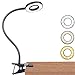 LED Lámpara De Mesa Escritorio, Luz De Lectura Con Abrazadera USB Portátil Flexible Regulable Con 3 Modos De Iluminación y 10 Niveles De Brillo Para Oficina Dormitorio Lectura Estudiar 7w (Negro)