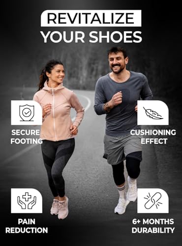 Image of CRUVHEAL Work Orthotic Insoles - Anti Fatigue Medium Arch Support Shoe Insert Men Women - Plantar Fasciitis Flat Feet - Relieve Foot Pain - Work Boot Insoles Standing All Day (M, Graphite)