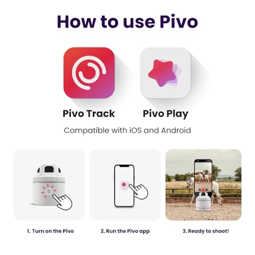 Image of Pivo Equestrian Pod Auto Tracking Phone Holder, Face, Body & Horse Tracker, 360 Rotation, 6 Speed, Stand for Video Recording with Remote Control (White)