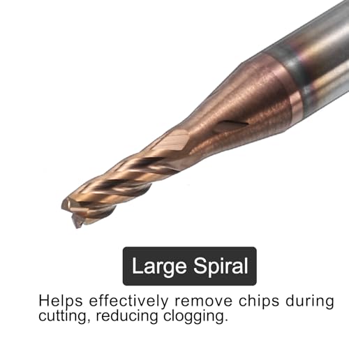 Image of uxcell Carbide Square End Mill, 1 /16 inch Dia TiAlN Coated 4 Flutes Milling Bit Cutter, for Hardened Steel Stainless Steel Alloy Metal, 1 /8 inch Shank 3 /16 inch Cut Length 1-1 /2 inch Long HRC55