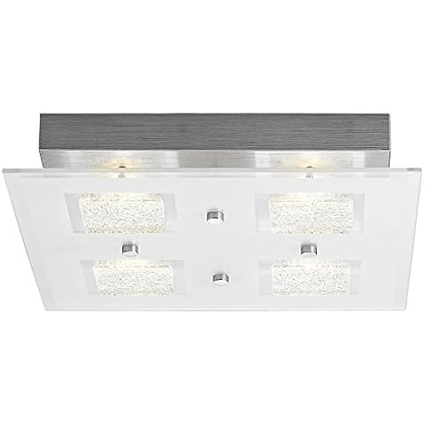 Happy Homewares Modern Chrome Square LED Light Cover