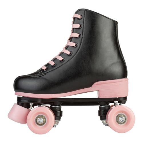 XUDREZ Roller Skates for Girls and Women, Black with Pink Light Up Wheels, Size US Women 5, Youth 4 by XUDREZ - Image 4