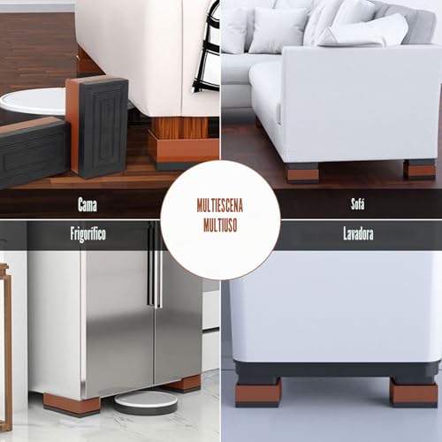Elevadores de muebles y sofás pack de 4 patas para aumentar altura 8