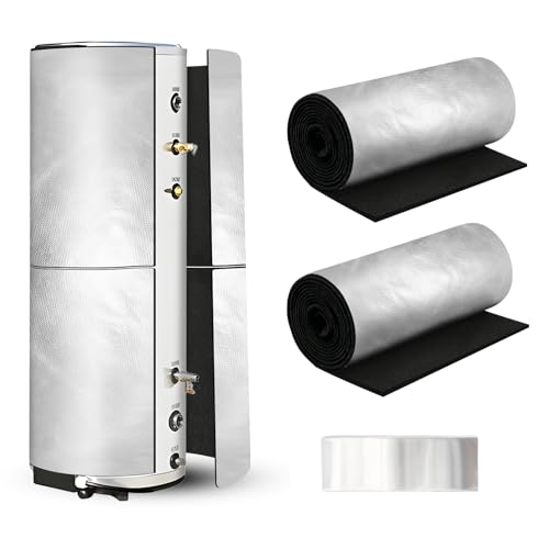 2Pcs Water Heater Insulation Blanket with Foil Tape