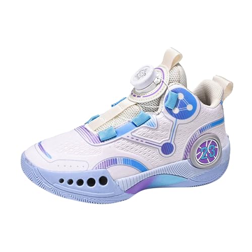 Zapatillas de baloncesto de malla para niños medianos y grandes con cierre giratorio