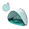 Tienda de Playa con Piscina para Bebé Infantil, Tienda Pop Up con ventilación, Plegable Portátil Protección Sol Anti UV 50+, Refugio Solar para Bebé (Raya Verde)